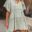 Women Summer Short Sleeve Solid Loose Dress Casual Cotton Linen Beach Dress Lady Elegant Fashion Tassel Drawstring V-Neck Dress 7