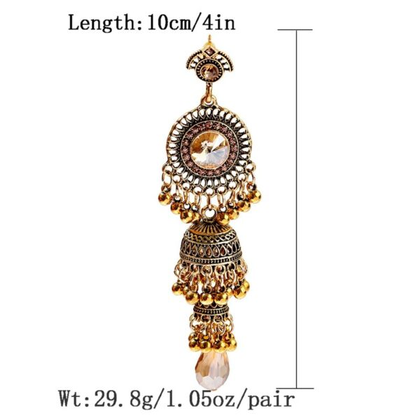 2020 Women's Vintage Ethnic Silver Color Indian Jhumka Bell Tassel Earrings Retro Gypsy Gold Drop Earrings Brincos Jewelry 6
