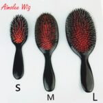 HairBrush Comb pig Bristle Nylon Pins Scalp Massage Comb Handle Deal With Hair Tangle 2