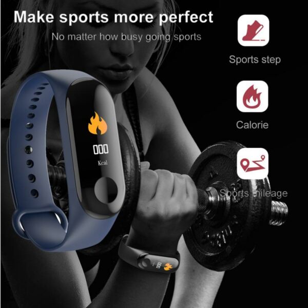M3 Plus Smart Bracelet  M3 Pro Sport Watch Wristband Fitness Tracker Heart Rate Blood Pressure Health Waterproof Smart Watch 4