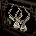 Women's Egypt Vintage Boho Geometric Jhumka Jhumki Earrings Tibetan Indian Jewelry Ethnic Tribal Bells Tassel Earings Bijoux 1