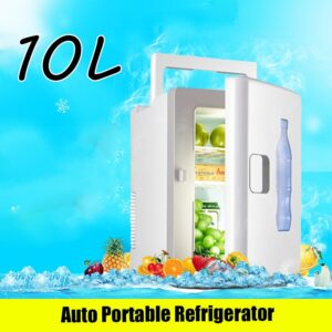 10L Mini Fridge Auto Portable Refrigerator Cooler Heater Small Freezer Car Home Daul-Use White Summer Storage Icebox With Handle 1