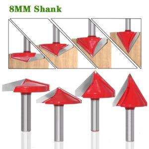 8mm Shank V Shape Groove Router Bits CNC Solid Carbide End Mill 60 90 120 150 Degree Woodworking Milling Cutter Engraving Bits 1
