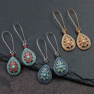 Vintage Boho India Ethnic Water Drip Hanging Dangle Drop Earrings for Women Female 2020 New Wedding Party Jewelry Accessories 2