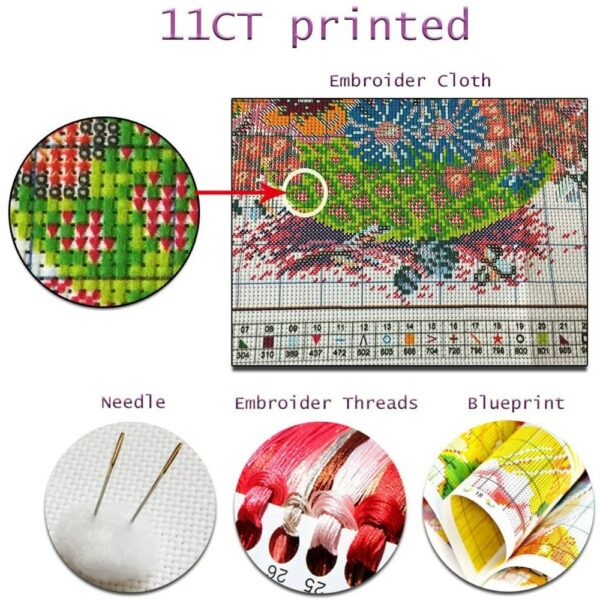 Buddha India Ganesha DIY Cross Stitch Embroidery 11CT Kits Needlework Craft Set Cotton Thread Printed Canvas Home    Sell 6