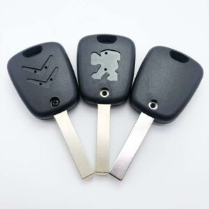 2 Buttons Uncut Insert Key Fob Case Remote Control Shell Replacement Car Key Case for Peugeot 206 for Citroen key c4  logo 1