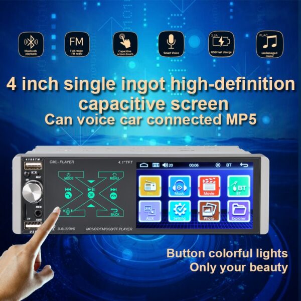 Smart AI Voice Smart Voice Capacitive Screen Player Artificial Intelligence 4.1''  Single Ingot MP5 Collar Microphone 3