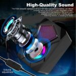Portable Mini RGB LED Mini USB Wired Computer Speakers Surround Sound Bass Stereo Subwoofer For PC Laptop Desktop Audio MP4 2