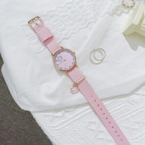 Women Sweet Pink Cartoon Cat Dial Bracelet Watch Set Cute Student Quartz Watch Montre Femme Relogio Feminino 3