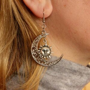 New Wiccan Sun Moon Earring Creative Gift For Women Festival Jewelry Charm Celestial Charm Sun Hippie Fashion 2021 Statement 1