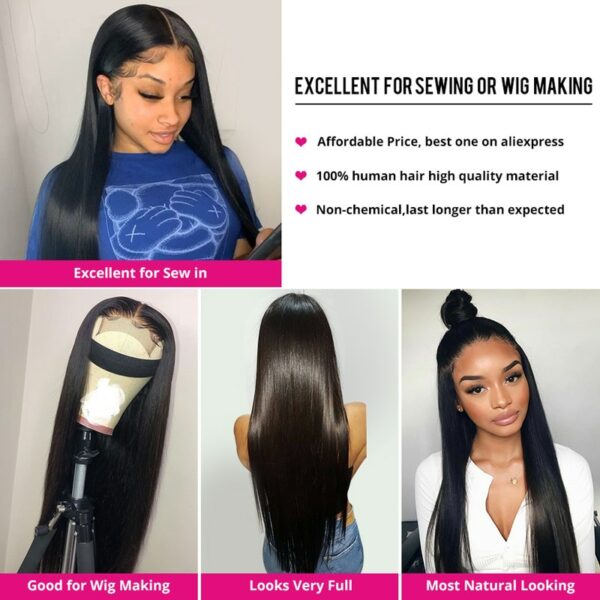 Bone Straight Human Hair Bundles With Closure Lace Closures With Bundles Brazilian Hair Weave Bundles With Closure Remy Hair 3