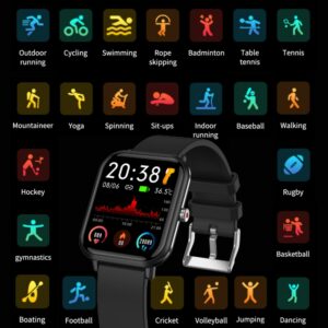 SENBONO 5ATM Waterproof Smart Watch Men Women Smartwatch 24 Sport Modes Temperature Fitness Tracker SPO2/BP/HR for Apple Xiaomi 2