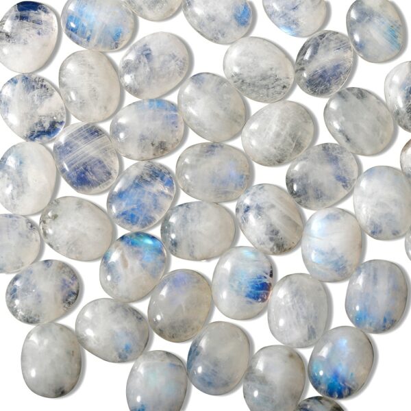 Round Cut Natural Moonstone 10x10MM Loose Stones with Blue light Wholesale Decoration Gemstone Jewelry Gift 5 pcs/set 2