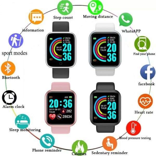 Z40 Y68 Smart Watch Men Waterproof Sport Watch Fitness Tracker Bracelet Blood Pressure Heart Rate For Android IOS Dropshipping 1