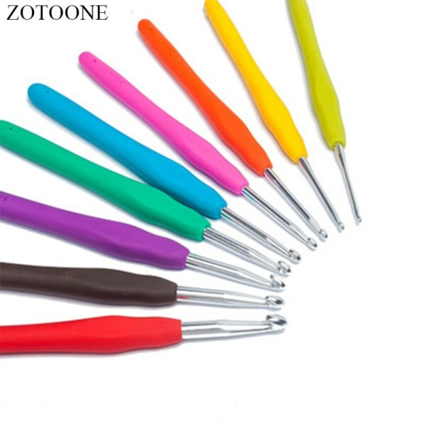 ZOTOONE 12size Colorful Aluminum Crochet Hook Sewing Supplies Knitting Accessories Sewing Tools Craft Hand Made Crochet Hook E 1