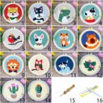 Arts Ornament DIY Crafts Handmade Needle Thread Embroidery Hoop Cross Stitch Kit Needle Punch Flower Embroidery 6