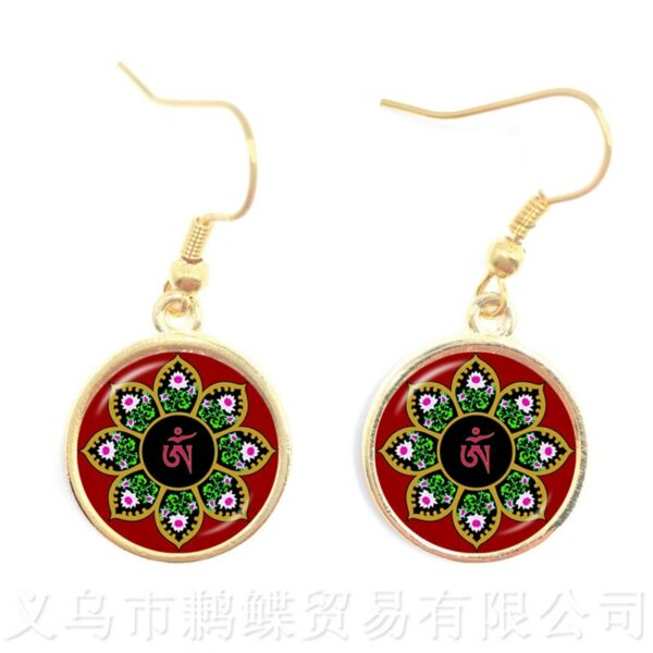 2018 New Arrival Mandala Drop Earrings OM Symbol Buddhism Zen Retro Jewelry Fashion Earrings Women Online Shopping India 6