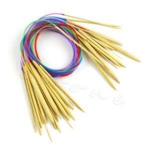 18Pcs 18Size 40cm 80cm Multicolor Tube Circular Bamboo Knitting Needles 2.0-10mm 1