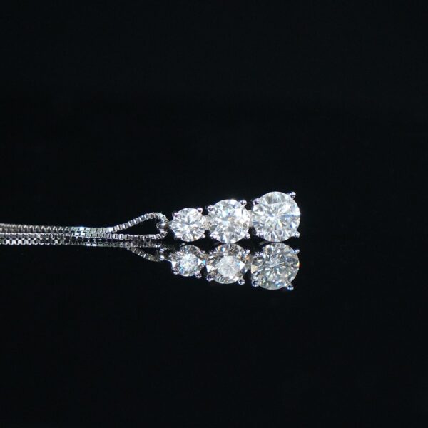 BOEYCJR 925 Silver D color Elegant 3 Moissanite  VVS Engagement Wedding Pendant Necklace for Women Anniversary Gift 3