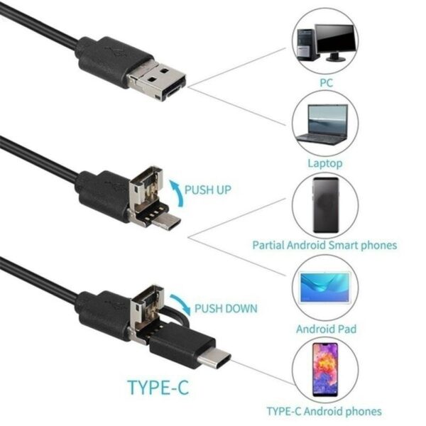 7.0mm Endoscope Camera HD Mini USB kamera 10m 6LED Cable Waterproof Flexible Inspection Borescope For Android Phone &PC 3