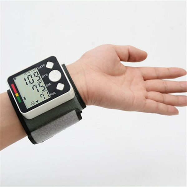 Portable Automatic Sphygmomanometer LCD Display Wrist Blood Pressure Monitoring Medical Pulse Heart Rate Monitoring Tonometer 4