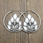 Ganesha Ganesh Vintage Drop Dangle Earrings Etched Elephant OM Hindu Lotus Hoop Retro Buddhism Yoga Oorbellen Orecchini Jewelry 1