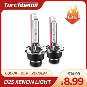 Torchbeam D2S Xenon Light 2pcs HID Xenon Headlight Bulb 6000K 8000K 35W 2800LM Xenon D2S Car Lamps 85V 5600LM Headlamps D2S Kit 1