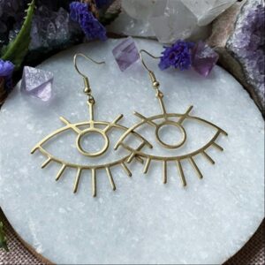 Gold plated brass evil eye earrings turkish style pendants boho bohemian jewelry lightweight big large fashion women gift 2020 1
