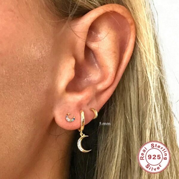 CANNER Round Minimalist 5/6/7/8/9mm Hoop Earrings Ear Buckle 925 Sterling Silver Glossy Ear rings For Women pendientes plata 925 2