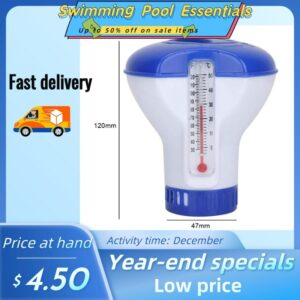 Swimming Pool Floating Chlorine Dispenser with Thermometer Disinfection Automatic Applicator Pump Swimming Pool Accessories 1