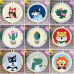 Arts Ornament DIY Crafts Handmade Needle Thread Embroidery Hoop Cross Stitch Kit Needle Punch Flower Embroidery 2