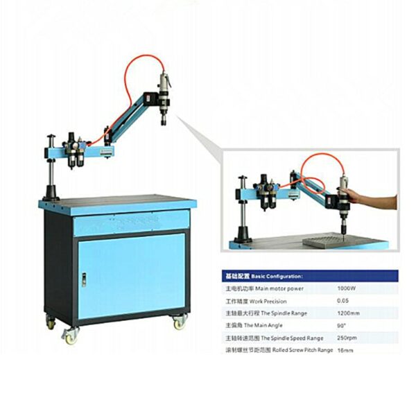 M3-M12 Pneumatic Vertical  Tapping Machine Flexible Arm Automatic Horizontal Wire Air Tapping Tool Drilling Machine High Quality 4