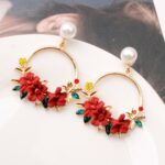 Vintage Boho India Ethnic Water Drip Hanging flower Dangle Drop Earrings for Women Female New Wedding Party Jewelry Accessories 1