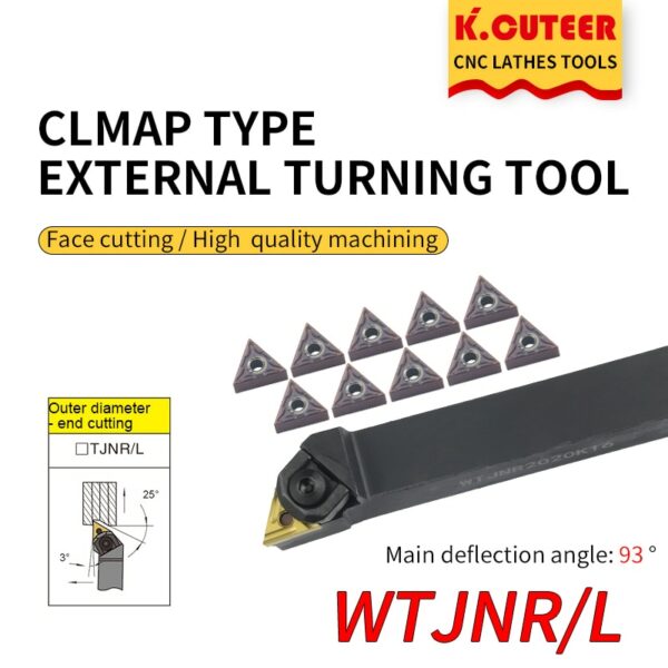 1pc WTJNR1616H16 WTJNR2020K16 WTJNR3232P16 External Triangul Turning Tool Holder TNMG16 Carbide Inserts Lathe Cutting Tools Set 1