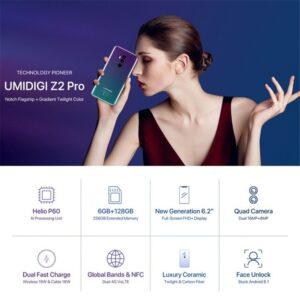 Original New UMIDIGI Z2 Pro 6GB 128GB Smartphone Octa Core Helio P60 4G LTE NFC 3550mAh 16MP 6.2" Cost-effective Mobile Phone 2