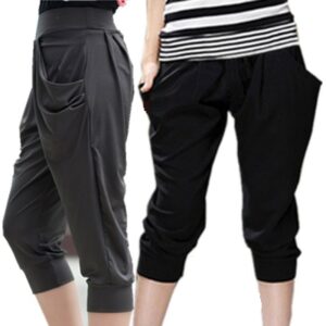Summer Womens Harem Pants High Waist Loose Straight Calf-length Pants Comfortable Casual Pants Large Size 8XL OL Pants 1