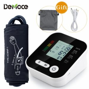 Electric Upper Arm Blood Pressure Monitor Digital Heart Beat Rate Pulse Meter Voice Alarm Automatic Home Blood Pressure Meter 1