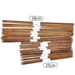 44pcs 25cm/36cm Weave Tool Bamboo Needle Carbonized Double Head Needle Straight Needle for Knitting Sweater Knit Set 1