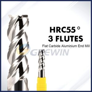 GREWIN- HRC55 Mirrow Polishing Copper& Aluminium Use of Carbide End Mill/ 3 Flutes Solid Carbide End Milling Cutter 2
