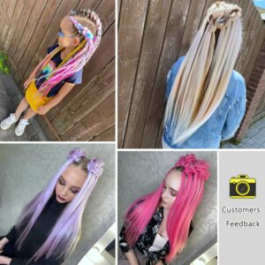 Miss Rola Synthetic 22 Inch 60G Kanekalon Hair Jumbo Braid Yaki Straight Hair Extension Pink Blonde Twist Braid Bulk Wholesale 2