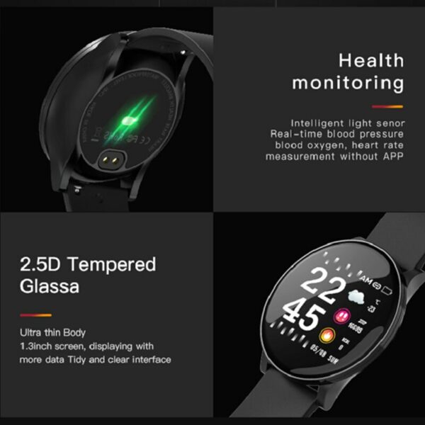 Smart Watch Men Women Round Sports Waterproof Smartwatch Fitness Tracker Blood Pressure Monitor for Android IOS Xiaomi PK P8 3