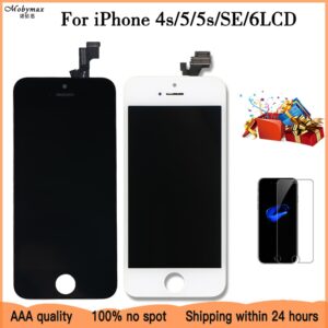 AAA+ Quality For iPhone 4s 5 5s 6s 6  LCD Display Touch Screen Assembly 100% Brand New Screen Replacement Display+tempered glass 1