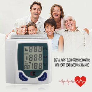 Automatic Wrist Blood Pressure Monitor BP Sphygmomanometer Pressure Meter Tonometer Forfor Measuring Heart Beat And Pulse Rate 2