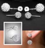 Promotion 925 Sterling Silver Fashion U Bend Shiny Shambhala Ball Ladies Stud Earrings Jewelry Allergy Free Wholesale Gifts 6