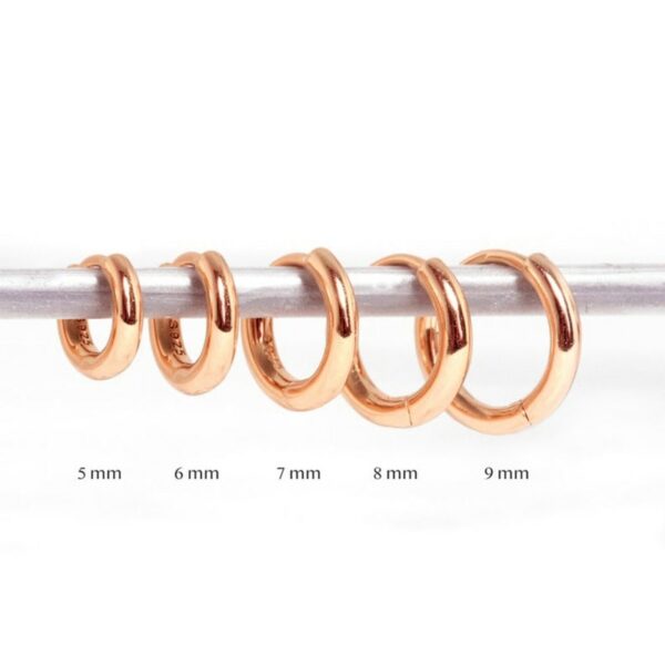 Aide 925 Sterling Silver Rose Gold Small Hoop Earrings For Women Girls Wedding Engagement Party Gift Smooth Ear Bone Buckle 5