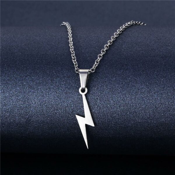 Lightning Pendant Necklace Chain 304 Stainless Steel Necklace for Women Men Party Ornament Jewelry Gift 4