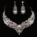 Women Luxury Wedding Prom Bridal Jewelry Sets African Beads Rhinestone Wedding Necklace Earrings Bracelet Sets Accessories 6