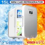 15L DC12-24V/AC220V Car Home Auto Refrigerator Dual Core Freeze Heating Food Fruit Storage Fridge Cooler for Home Travel Camping 4