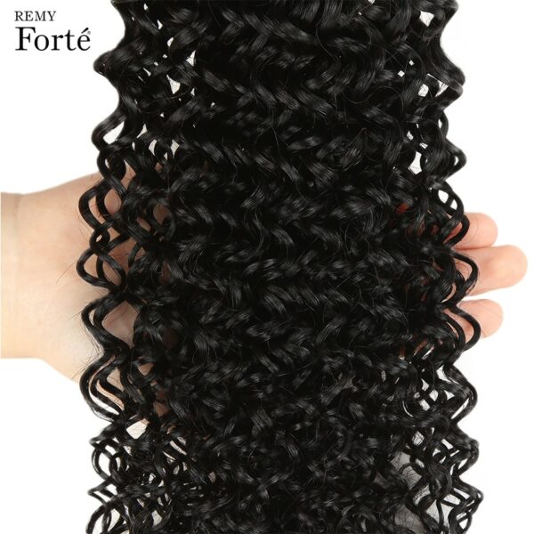 Remy Forte Curly Bundles With Closure 10-30 Inch Remy Brazilian Hair Weave Bundles 3/4 Kinky Curly Bundles With Closure Fast USA 2