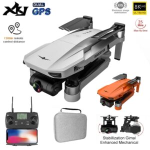 XKJ GPS Drone 8K HD Camera 2-Axis Gimbal Brushless Foldable Quadcopter Professional Anti-Shake Aerial Photography 1.2km 1